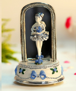 Rotating ballerina music box-blue