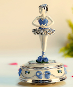 Rotation ballerina music box-blue