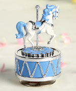 Mini horse music box in blue