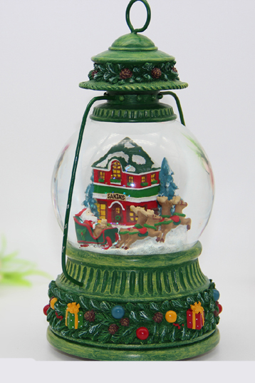 christmas music box christmas santa claus Train track snow globe christmas tree music box