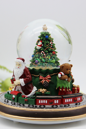 Christmas train set snow globe Christm as music box with snow man