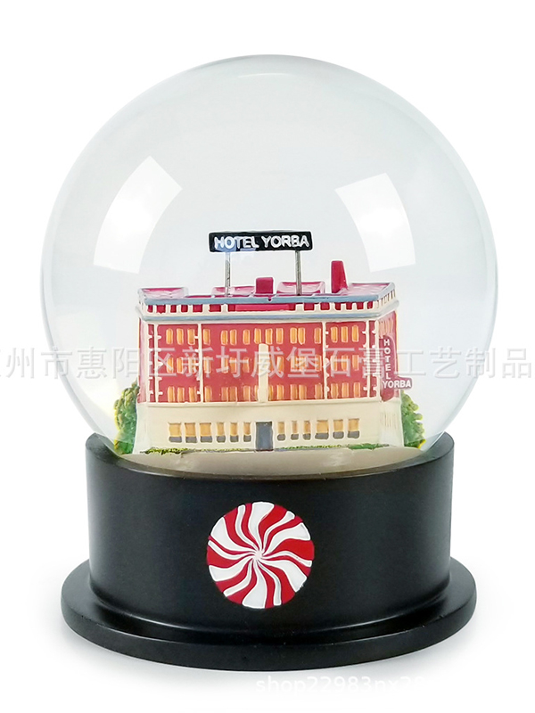 Hotel Building Snow Globes