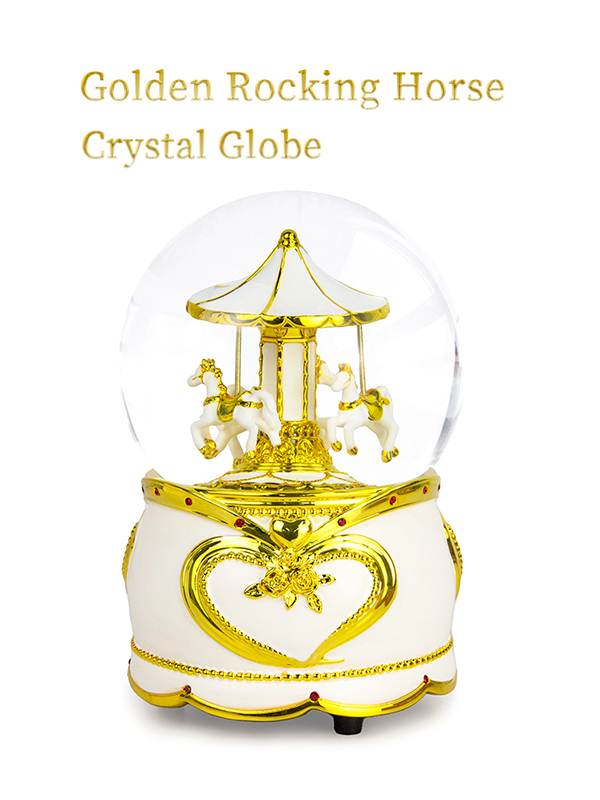 Rotating Trojan Music Box Snow Globes